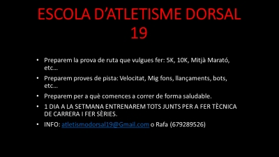 Plans d&#039;entrenament i entrenaments conjunts per als majors de 18!!!